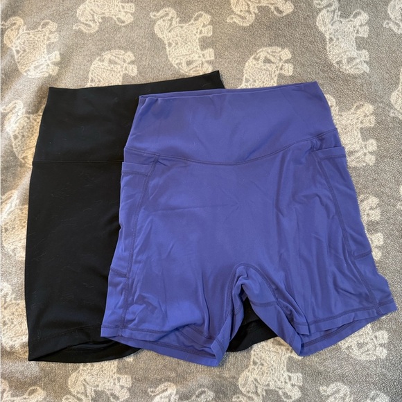 90 Degree By Reflex Pants - 90 Degree By Reflex Black and Purple Bike Shorts